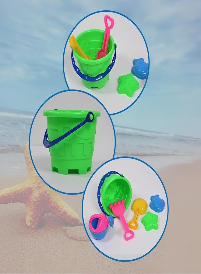 HARIRUP Colourful Baby Toys Set, Outdoor Toy Play and Summer Fun Creative Activity Playset for Kids Plastic Rattles and Shapes, 6-Piece Sand Castle Building Set - Image 5